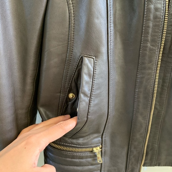 Cole Haan Smoke Genuine Leather Jacket Size S - Picture 5 of 8